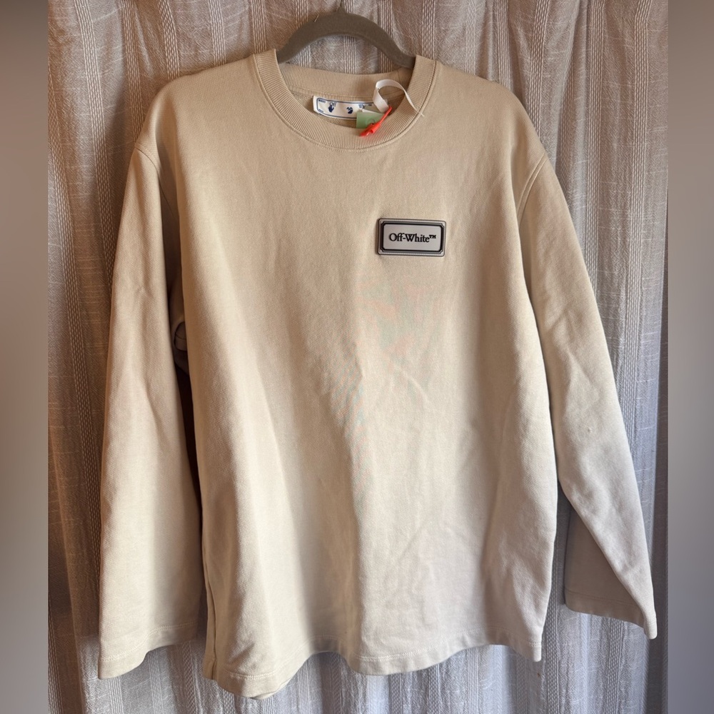 Off-White Cream Logo Patch Top